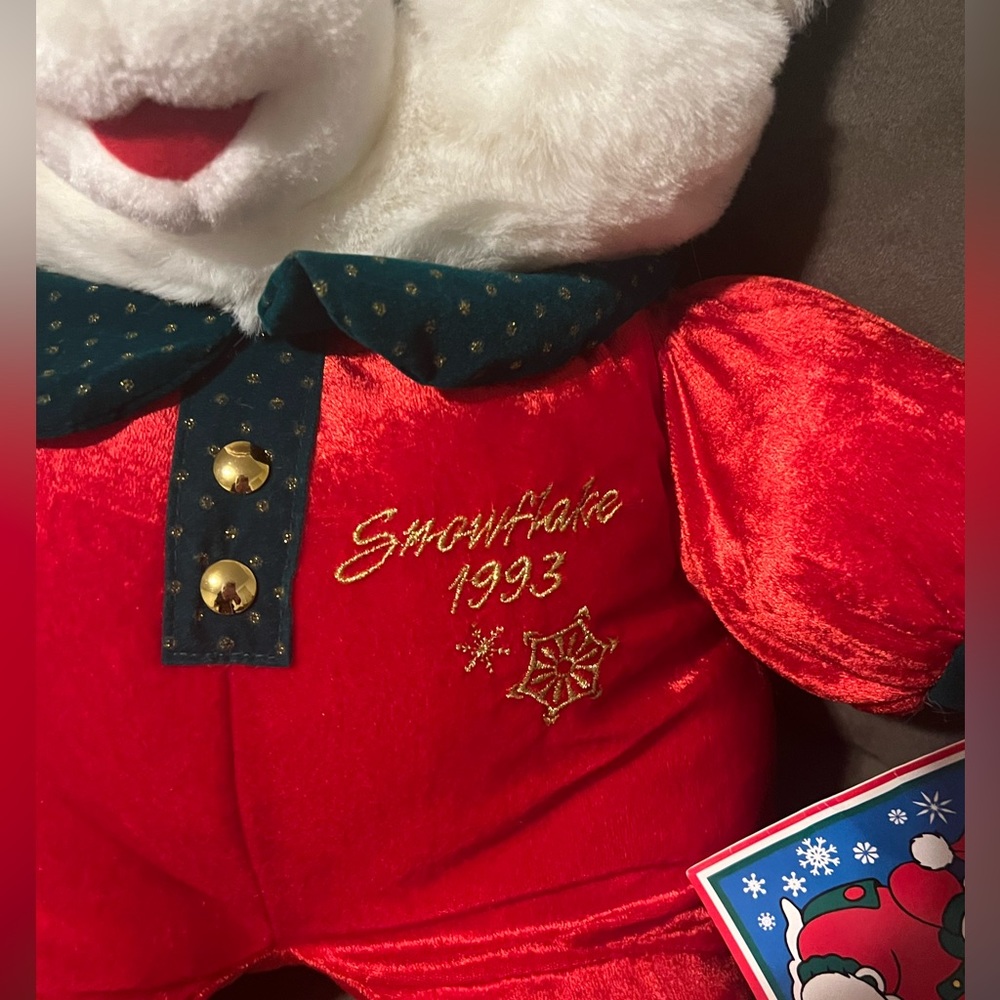 Snowflake 1993 Christmas Bear W/ Book - Picture 3 of 8